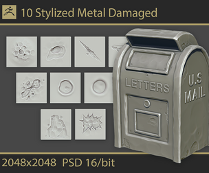 Stylized Metal Damaged Alphas