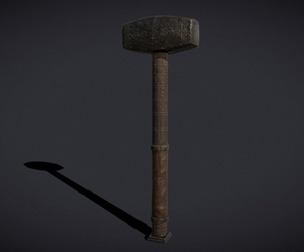 Rustic Viking Engraved War Hammer