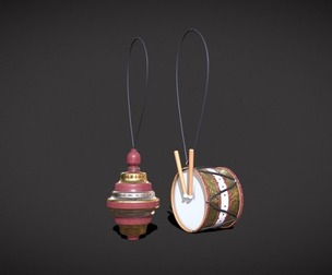 Drum And Top Christmas Tree Ornament