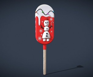 Ice Cream On A Stick Snowman