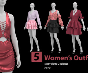 5 Women's Outfit + Zprj +Obj +Fbx