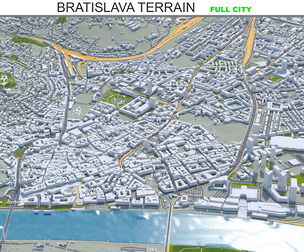 Bratislava Terrain city 3d model 30km