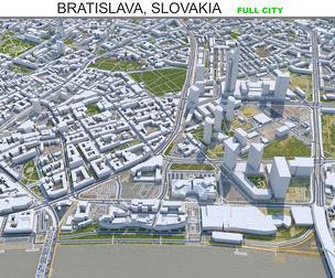Bratislava City Slovakia 3D Model  50km