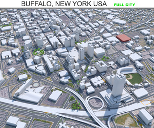 Buffalo city New York USA 3d model 20km