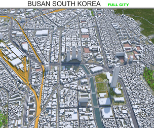 Busan City South Korea 3D Model  80km