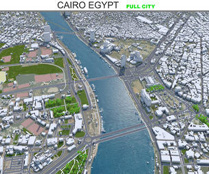 Cairo city Egypt 3d model 130km