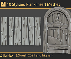 Stylized Plank Insert Meshes