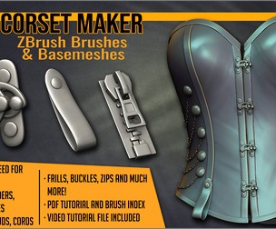 Corset Maker ZBrush brushes and Basemeshes