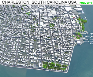 Charleston, South Carolina city USA 3d model 60km