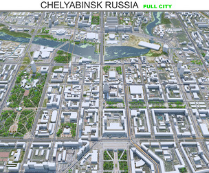 Chelyabinsk City Russia 3D Model 70km