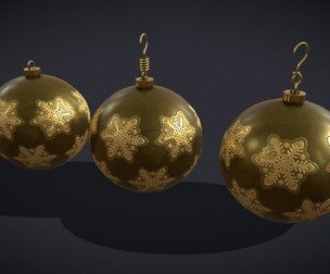 Golden Snow Flake Ball