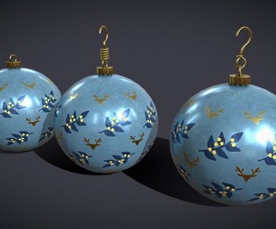 Blue Mistle Toe And Deer Ball