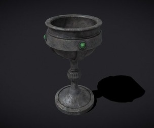 Medieval Iron Emerald Goblet