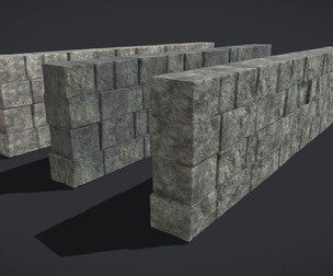 Medieval Cut Brick Wall