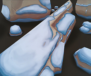 Hand-Painted stones in the snow