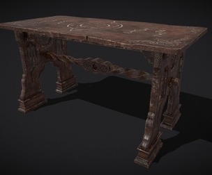 Antique Mahogany Gothic Writing Desk