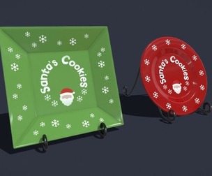Red and Green Christmas Plates