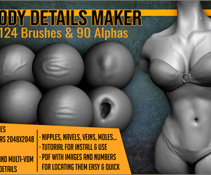 Body Details Maker 124 ZBrush Brushes