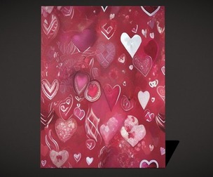 Red Hearts Pattern Painting