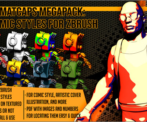 Matcaps Megapack 100 Comic Styles For ZBrush