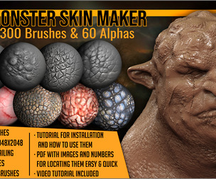Monster Skin Maker 300 ZBrush Brushes