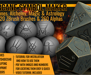 Arcane Symbols Maker 520 ZBrush Brushes