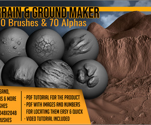 Terrain And Ground Maker 280 ZBrush Brushes