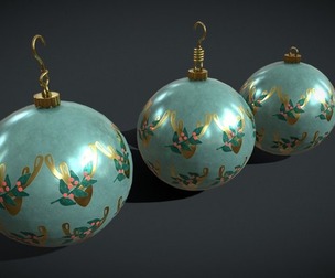 Teal Deer And Mistletoe Bulb