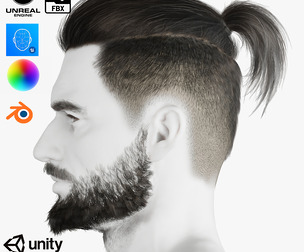 Realistic Hair Beard brows mustache p2