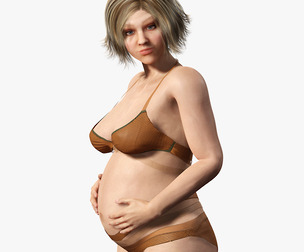 pregnant woman naked and clothed