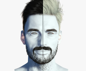 Realtime hair man low poly Hairstyle Game Ready
