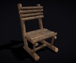 Rustic Log Chair