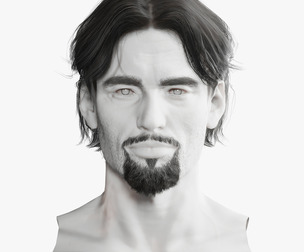 Realistic Hair Beard brows mustache p4