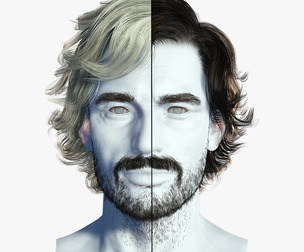 Realtime hair man low poly Hairstyle 2