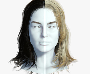 Realistic Female hair card 11