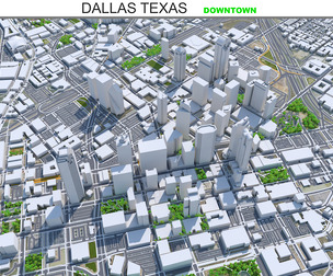 Dallas Downtown city Texas 3d model 6km