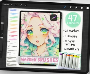 Copic inspired Marker Brush Set