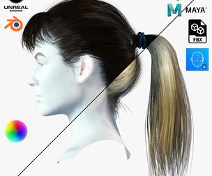 Realistic Female hair card 4