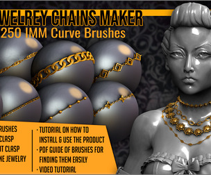 Jewelry Chains Maker 250 ZBrush Curve IMM Brushes