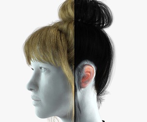 Realistic Female hair colorable