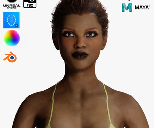 Naked Realistic Female Game Ready model