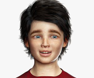 Realistic Boy Child Low-poly