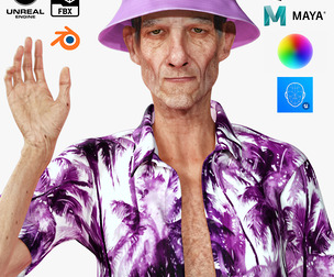 Old Man Tourist naked and clothed
