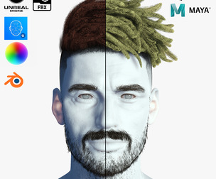 Realistic Hair Male Beard brows mustache p8