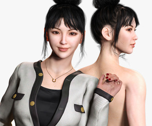 Business Woman Realistic Ready