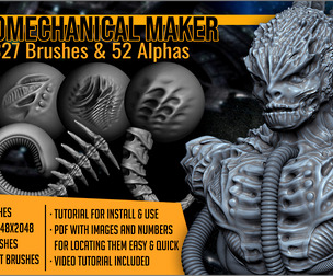 Biomechanical Maker 327 ZBrush Brushes