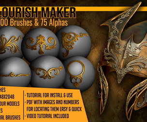 Flourish Maker 300 ZBrush Brushes