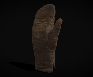 Old Worn Leather Mitten