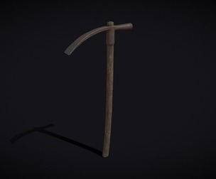 Old Rusting Adz with Handle
