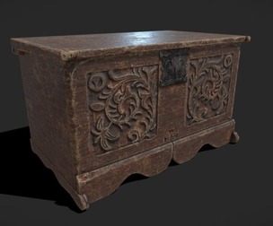 Small Rustic Medieval Wooden Chest
